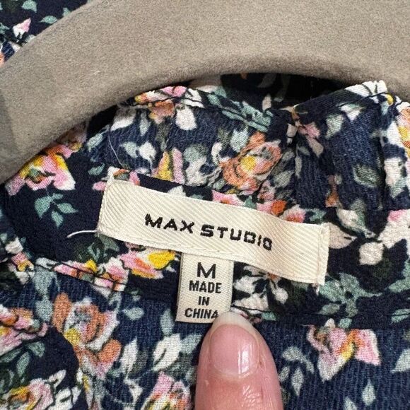 Max Studio Floral-Print Tiered Crep Midi Dress Sz M - Picture 2 of 13